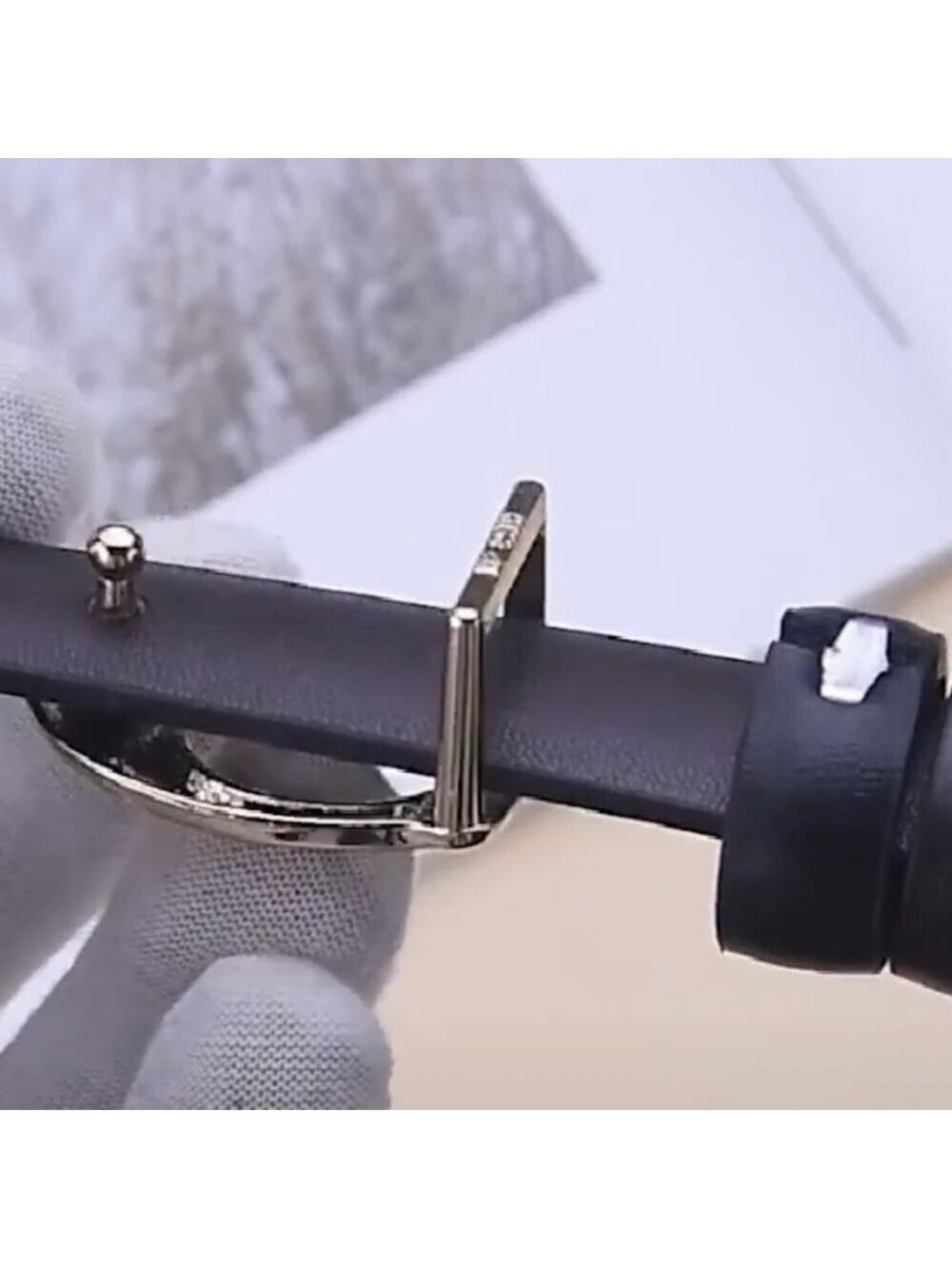 Big letter C classic buckle black belt - Picture 13 of 16